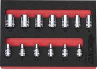 12 PT 1/4" Shallow Socket Set In EVA Foam