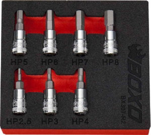 1/4" Tamperproof Hex Bit Socket Set In EVA Foam
