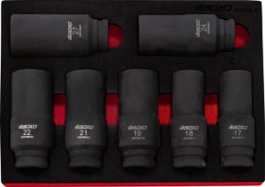 7pcs 1/2"Dr. 6pt Weighted Impact Socket Set
