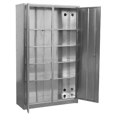 Extra-Wide Galvanized Steel Floor Cabinet with 4 Shelves