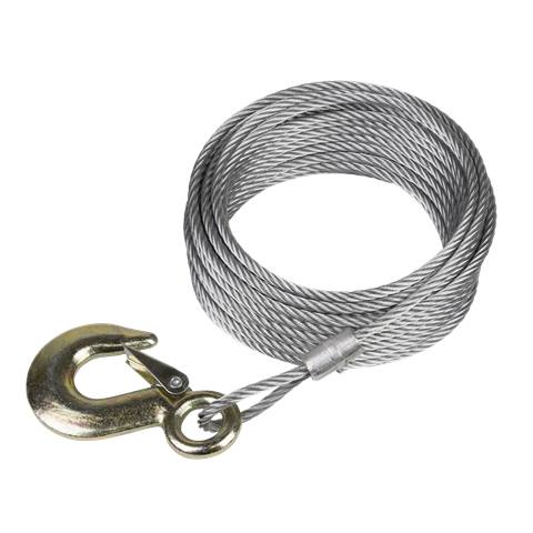 Winch Cable/Wire Rope with Forged Hook 5.1mm x 10m 1350kg Breaking Strength