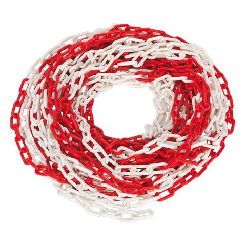 Plastic Chain 25m x 6mm - Red/White