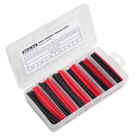 Heat Shrink Tubing Assortment 100mm 95pc - Black & Red