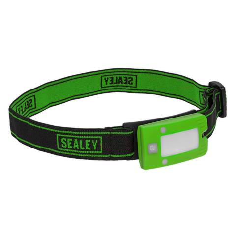 Rechargeable Head Torch with Auto-Sensor 2W COB LED - Green