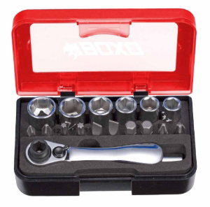 18 Pc 1/4" Socket Set with Dual Function Ratchet