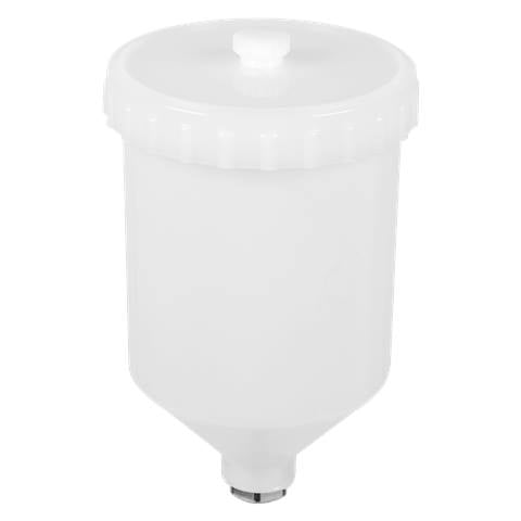 Paint Spray Gun Pot with Brass Fitting 600ml - White