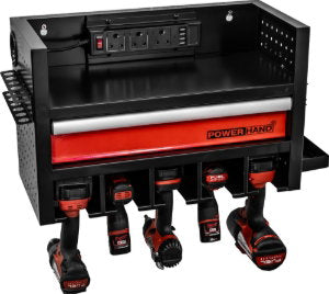 Powertool Storage Rack single drawer w/ Power Bank + USB