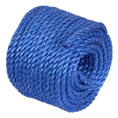 8mm x 30m Polypropylene Split Film Twisted Rope, Blue