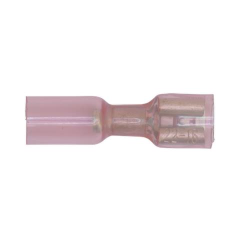 Heat Shrink Push-On Female Terminal 6.4mm, Red - Pack of 25
