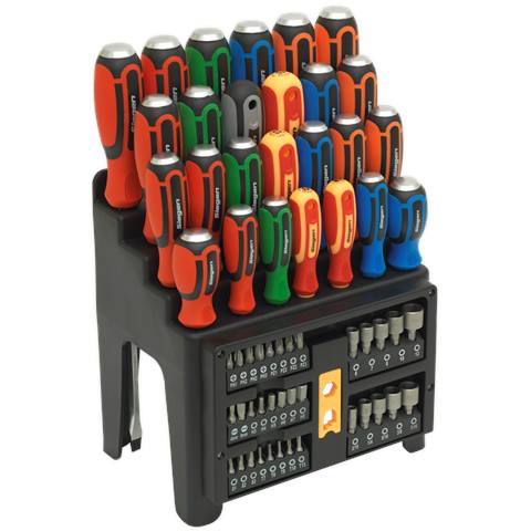 Siegen Hammer-Thru Screwdriver, Bit & Nut Driver Set 61pc