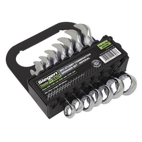 Siegen Imperial Stubby Combination Spanner Set 7pc