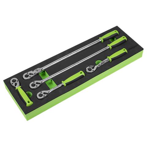Siegen Ratchet Wrench Set with Flip Reverse 3/8"Sq Drive 5pc