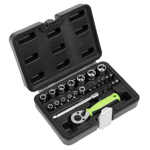 Siegen Socket Set 1/4"Sq Drive 25pc
