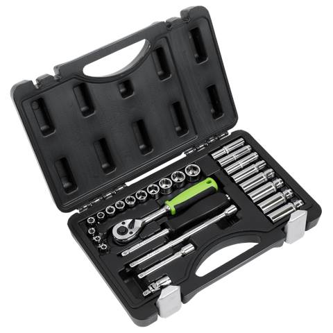 Siegen Socket Set 1/4"Sq Drive 26pc