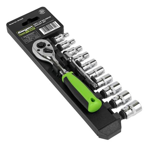Siegen Socket Set 1/4"Sq Drive 12pc