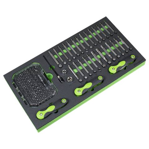 Siegen Specialised Bit Set & Folding Hex Keys with Tool Tray 170pc