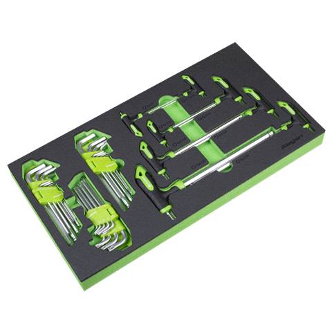 Siegen T-Handle & Standard Hex/TRX-Star* Key Set with Tool Tray 35pc