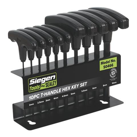 Siegen T-Handle Hex Key Set 10pc