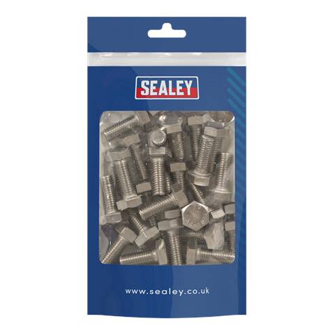 Stainless Steel Hex Head Set Screw M10 X 25 A2, DIN 933 - Pack of 25