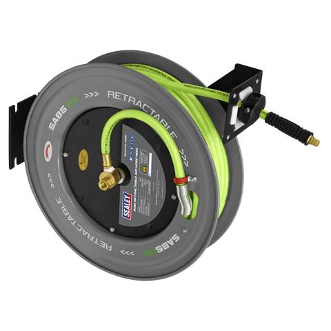 20m Retractable High-Visibility PVC Air Hose with Steel Reel 10mm ID