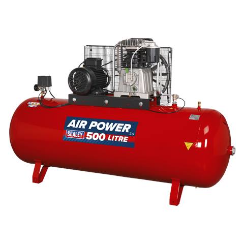 500L Belt Drive Air Compressor with Cast Cylinders 7.5hp 2-Stage