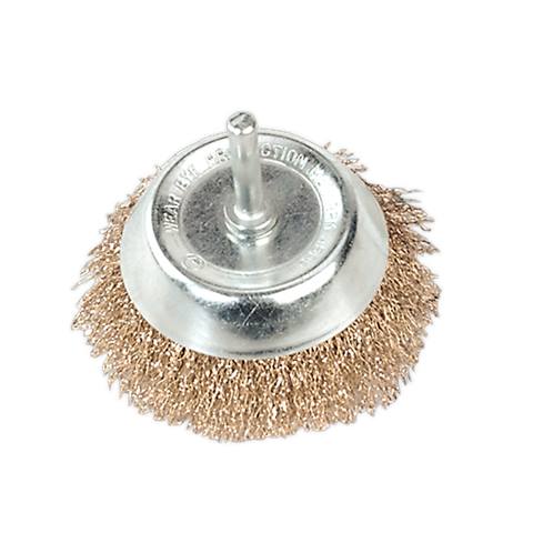 75mm Crimped Wire Cup Brush with 6mm Shaft