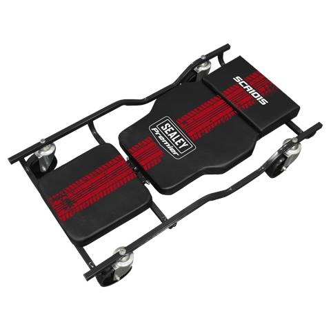 Steel Creeper with 4 Rough Ground 5" Wheels & Adjustable Back/Headrest