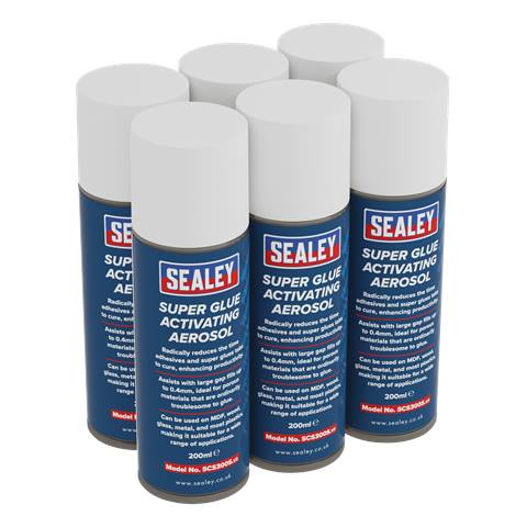 Super Glue Activator Aerosol 200ml - Pack of 6