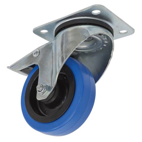 100mm Castor Wheel with Swivel Plate & Total Lock