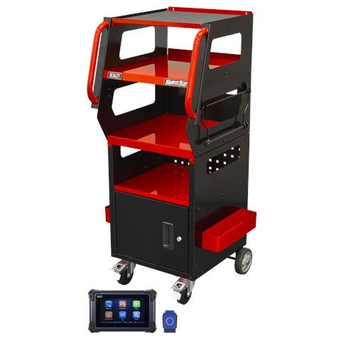 Diagnostic Tablet & Trolley - Red