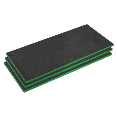 Easy Peel Shadow Foam® 1200 x 550 x 30mm, Green/Black - Pack of 3