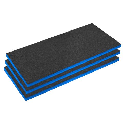 Easy Peel Shadow Foam® 1200 x 550 x 50mm, Blue/Black - Pack of 3