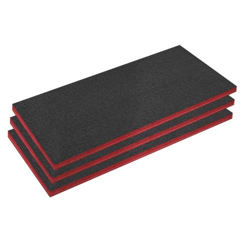 Easy Peel Shadow Foam® 1200 x 550 x 50mm, Red/Black - Pack of 3
