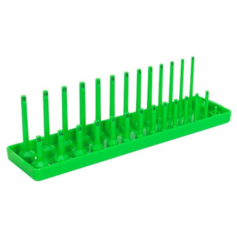 Premier Socket Holder 1/4"Sq Drive 4-15mm - Hi-Vis Green
