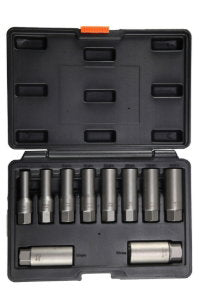 10-Piece Spiral Type Deep Bolt Extractor Set