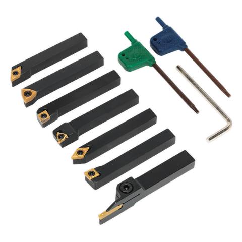 Indexable Lathe Turning Tool Set 8mm 7pc