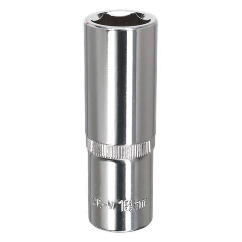 Premier Fully Polished Deep Socket 1/2"Sq Drive 18mm