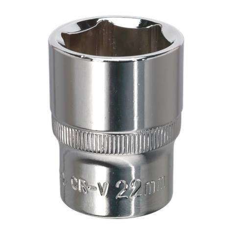 Premier Fully Polished Socket 1/2"Sq Drive 22mm