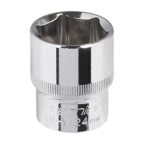 Premier Fully Polished Socket 1/2"Sq Drive 24mm