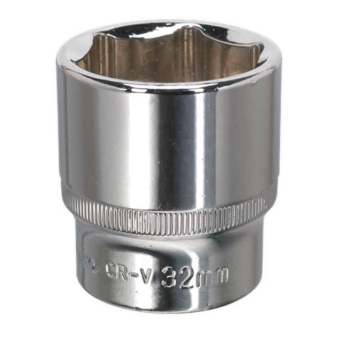 Premier Fully Polished Socket 1/2"Sq Drive 32mm