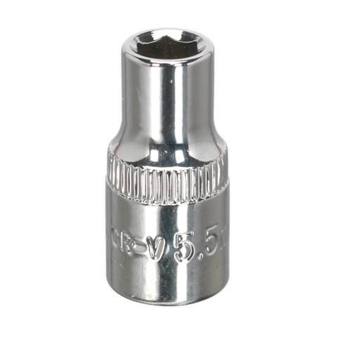 Premier Fully Polished Socket 1/4"Sq Drive 5.5mm