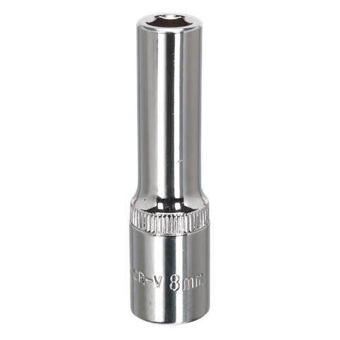 Premier Fully Polished Deep Socket 3/8"Sq Drive 8mm