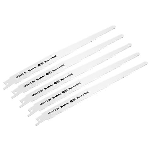 Reciprocating Saw Blade for Wood & Nails 230mm 6tpi - Pack of 5