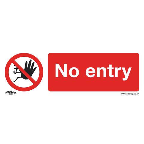 Worksafe® No Entry Safety Sign - Self-Adhesive Vinyl