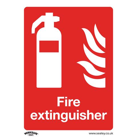 Worksafe® Fire Extinguisher Safety Sign - Self-Adhesive Vinyl