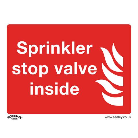 Worksafe® Sprinkler Stop Valve Safety Sign - Rigid Plastic