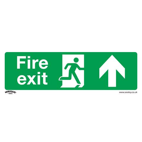 Worksafe® Fire Exit (Up) Safety Sign - Rigid Plastic