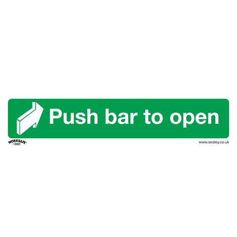 Worksafe® Push Bar To Open Safety Sign - Rigid Plastic