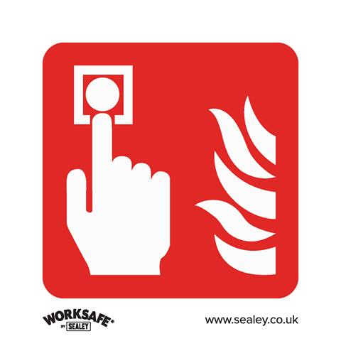 Worksafe® Fire Alarm Symbol Safety Sign, Rigid Plastic - Pack of 10