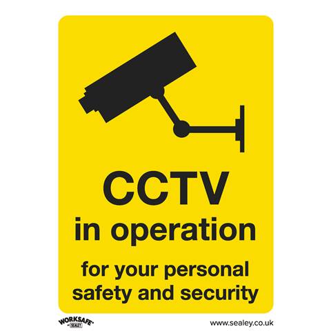 Worksafe® CCTV Safety Sign - Rigid Plastic